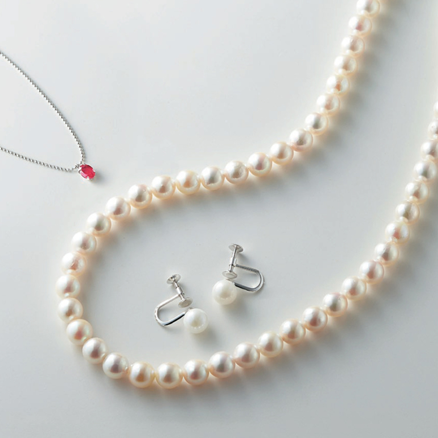 松屋銀座 7 5 8mmあこや真珠ネックレス3点セット ｒｋｂショッピング