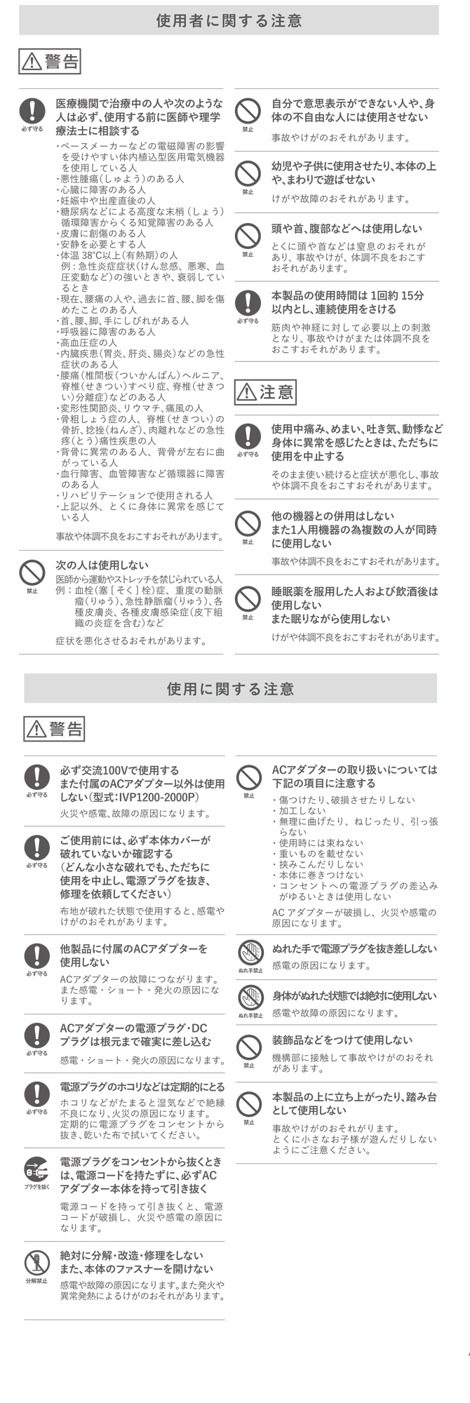使用上の注意