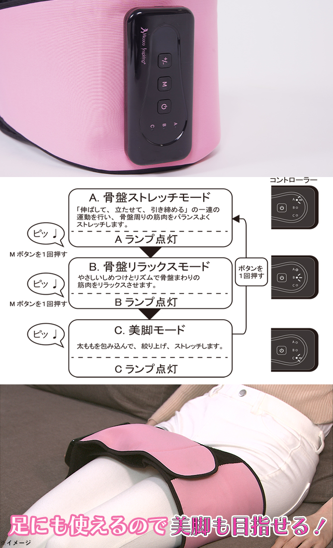 Micacoさんの独自の骨盤エクササイズメソッドを凝縮した3つのモードを搭載。