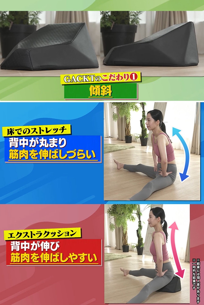 GAKCTのこだわり①
前が低く、後ろが高い。
骨盤を立たせる“傾斜設計”