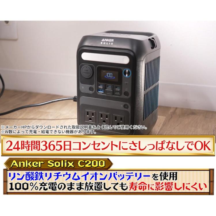 Anker ポータブル電源＆ソーラーパネルセット／230Wh／8ポート／防災