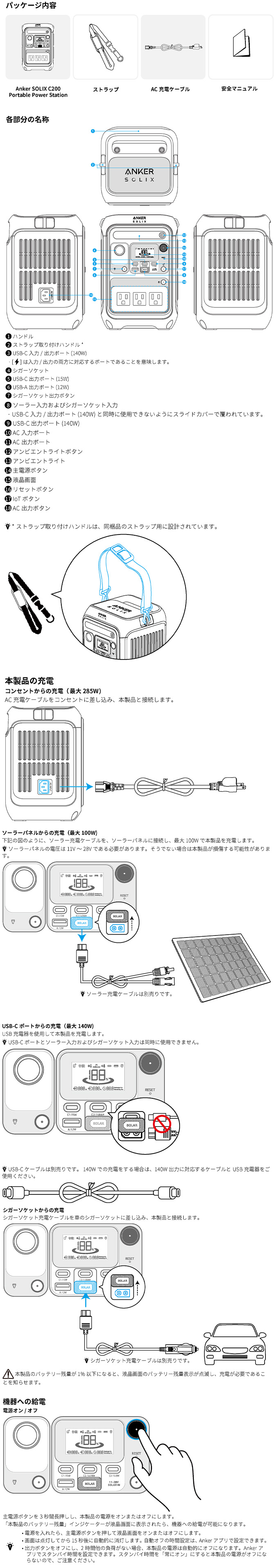 安全の注意
